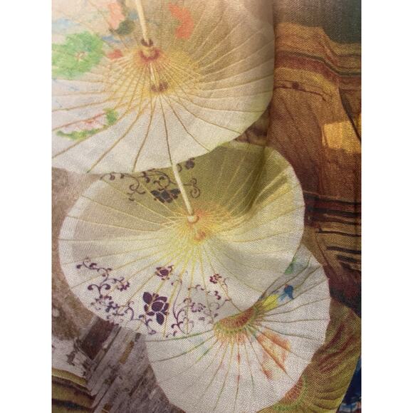 Rare Unique VOMDIR Long Scarf Wrap Umbrellas Colorful Japan - Picture 9 of 12